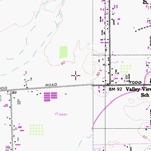 Topographic Map of Llano De Santa Rosa, CA