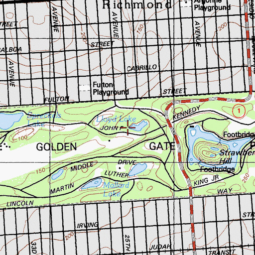 Topographic Map of Lloyd Lake, CA