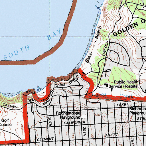 Topographic Map of Lobos Creek, CA