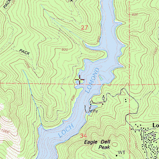 Topographic Map of Loch Lomond, CA