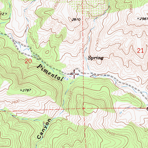 Topographic Map of Log Cabin Canyon, CA