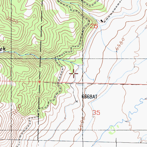 Topographic Map of Log Cabin Creek, CA