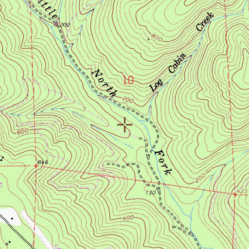 Topographic Map of Log Cabin Creek, CA
