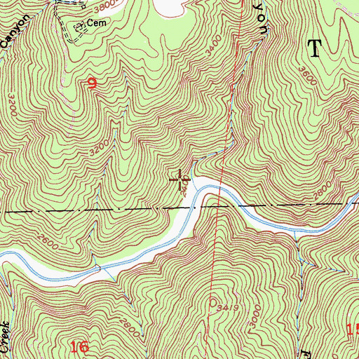 Topographic Map of Logan Canyon, CA