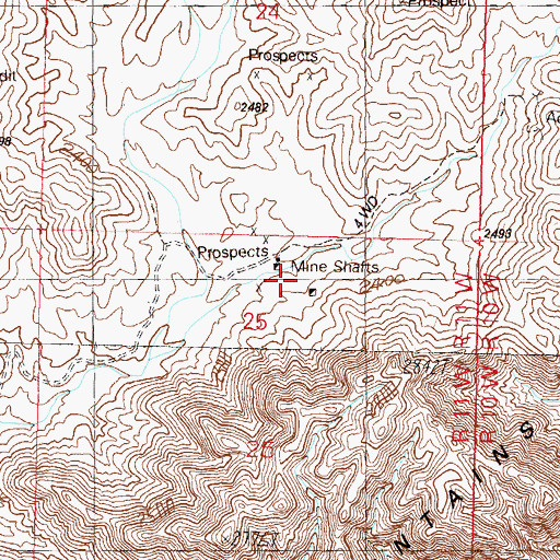 Topographic Map of Carmelita Mines, AZ