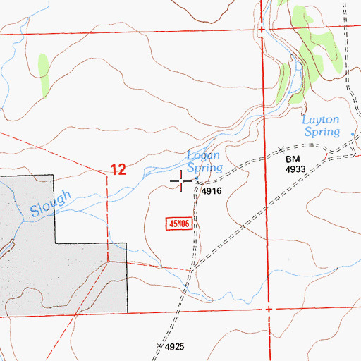 Topographic Map of Logan Spring, CA