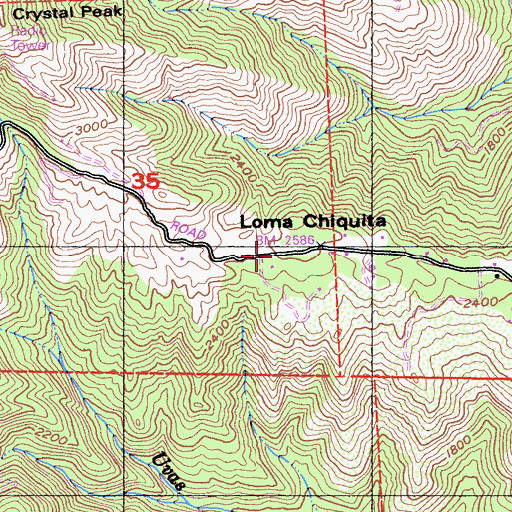 Topographic Map of Loma Chiquita, CA