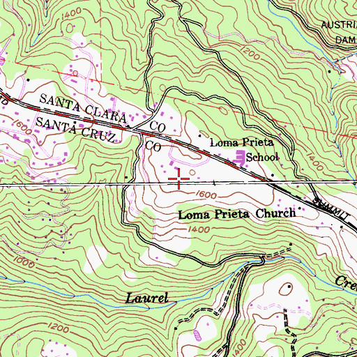 Topographic Map of Loma Prieta Elementary School, CA