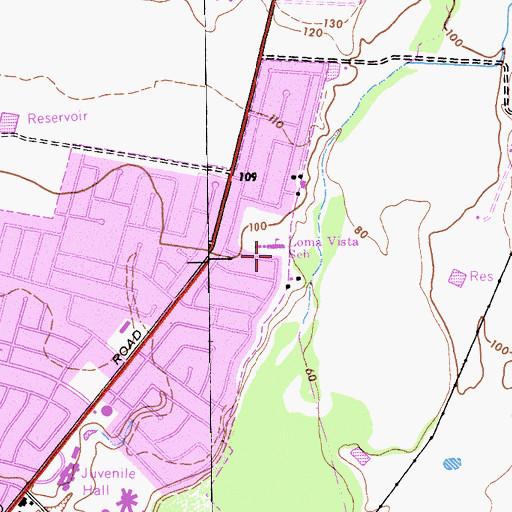 Topographic Map of Loma Vista Elementary School, CA