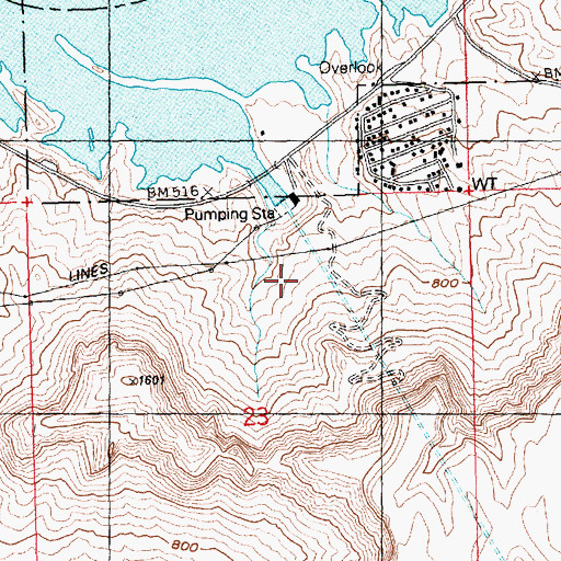 Topographic Map of Central Arizona Project Aqueduct, AZ