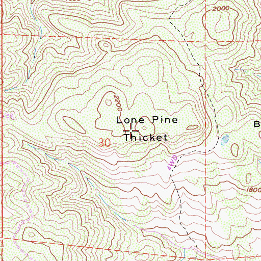 Topographic Map of Lone Pine Thicket, CA