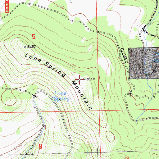 Topographic Map of Lone Spring Mountain, CA
