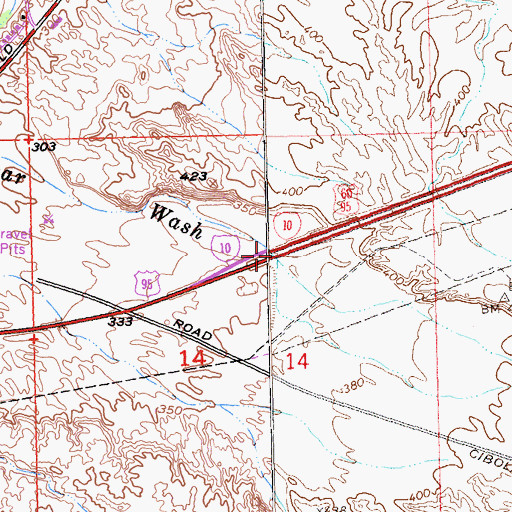 Topographic Map of Cinnabar Wash, AZ