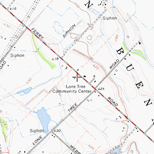 Topographic Map of Lone Tree Community Center, CA