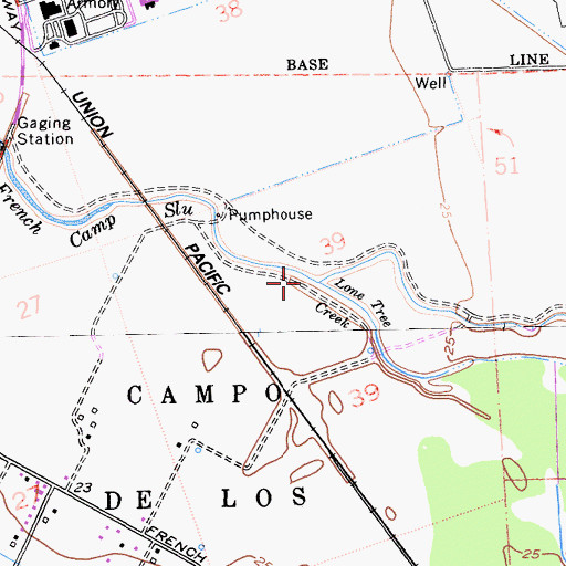 Topographic Map of Lone Tree Creek, CA