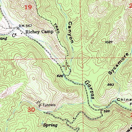 Topographic Map of Long Canyon, CA
