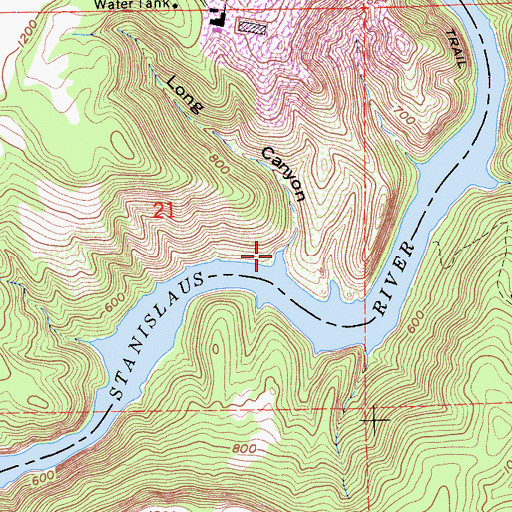 Topographic Map of Long Canyon, CA