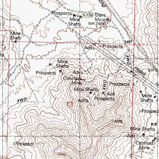 Topographic Map of Cuprite Mine, AZ