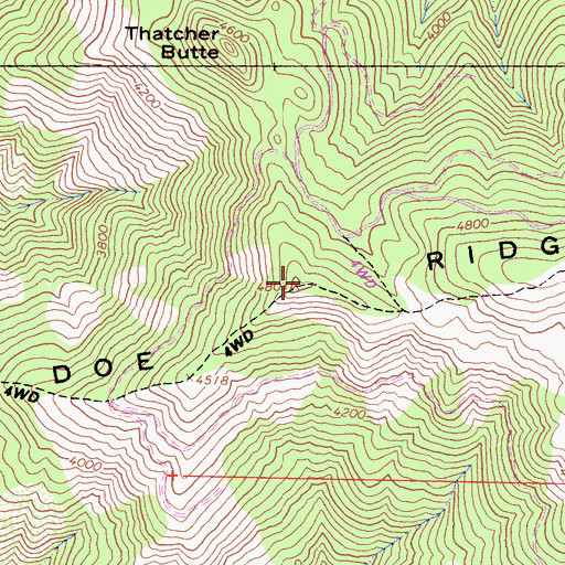 Topographic Map of Long Doe Ridge, CA