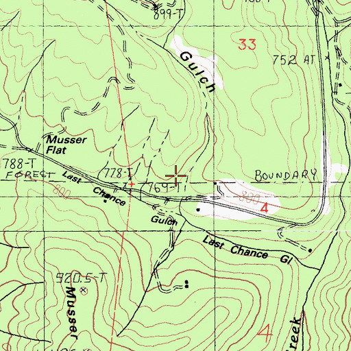 Topographic Map of Long Gulch, CA