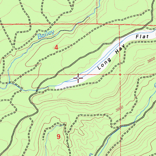 Topographic Map of Long Hay Flat, CA