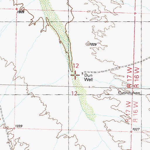 Topographic Map of Dun Well, AZ