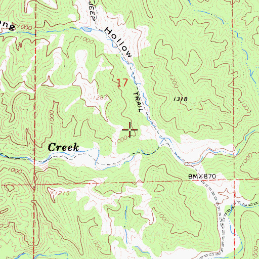 Topographic Map of Long Hollow, CA