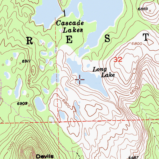 Topographic Map of Long Lake, CA