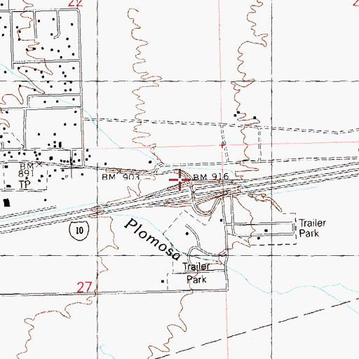 Topographic Map of East Quartzsite Interchange, AZ