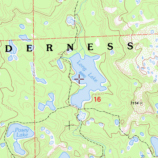 Topographic Map of Long Lake, CA