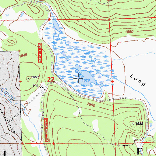 Topographic Map of Long Lake, CA