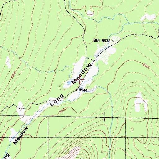 Topographic Map of Long Meadow, CA