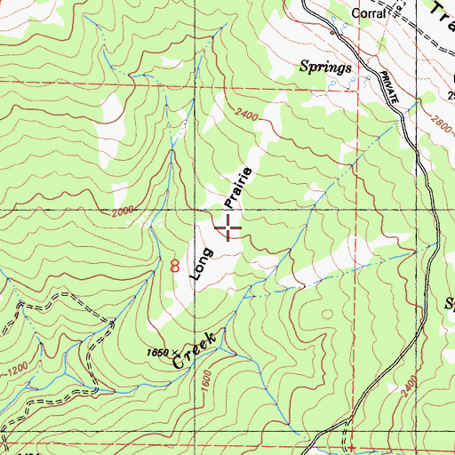 Topographic Map of Long Prairie, CA