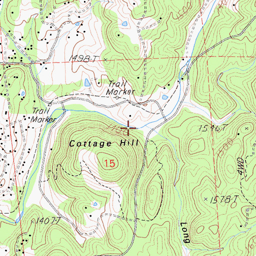 Topographic Map of Long Ravine, CA