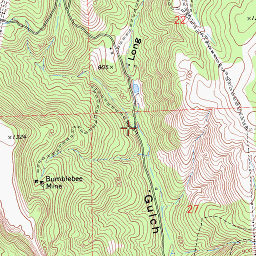 Topographic Map of Long Ravine, CA
