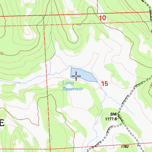 Topographic Map of Long Reservoir, CA