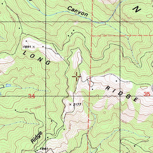 Topographic Map of Long Ridge, CA