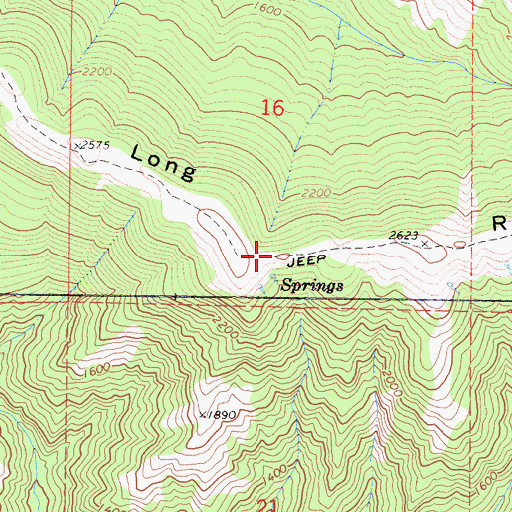 Topographic Map of Long Ridge, CA