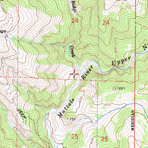 Topographic Map of Long Ridge Creek, CA