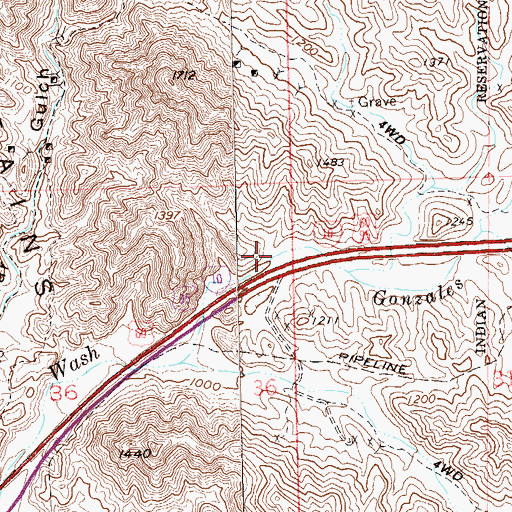 Topographic Map of Gonzales Well, AZ