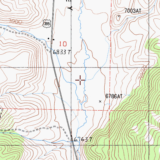 Topographic Map of Long Valley Creek, CA