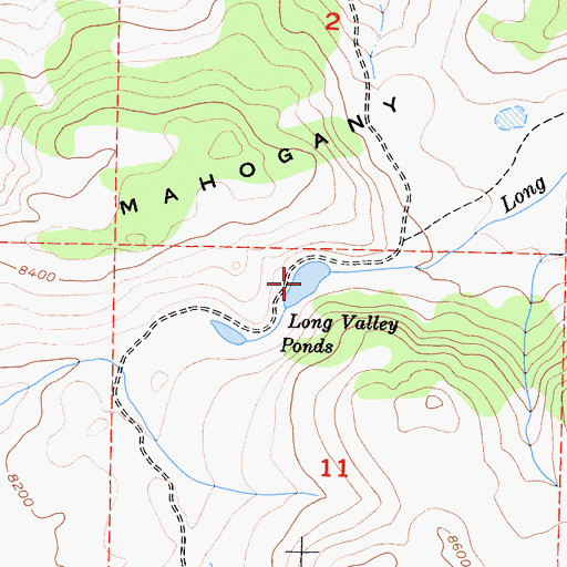 Topographic Map of Long Valley Ponds, CA
