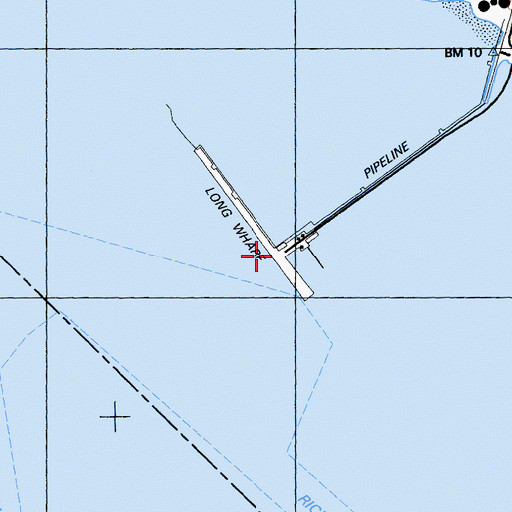 Topographic Map of Long Wharf, CA