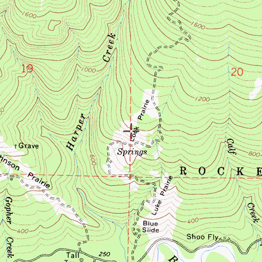 Topographic Map of Look Prairie, CA