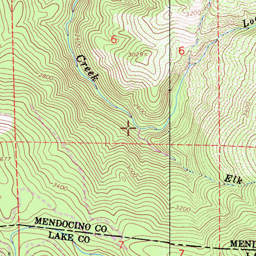Topographic Map of Lookout Creek, CA