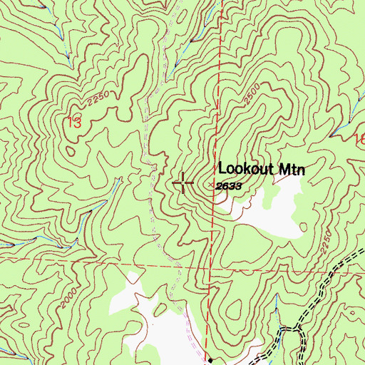Topographic Map of Lookout Mountain, CA