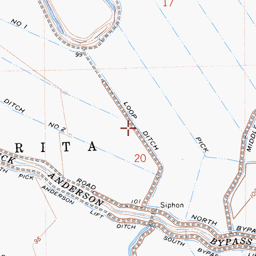 Topographic Map of Loop Ditch, CA