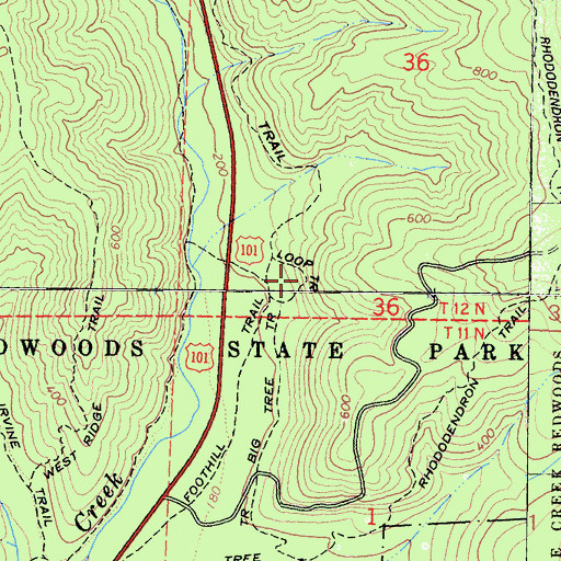 Topographic Map of Loop Trail, CA