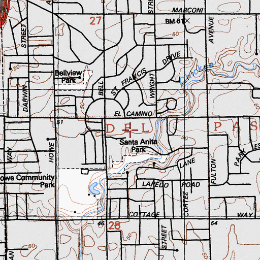 Topographic Map of Loretto High School (historical), CA