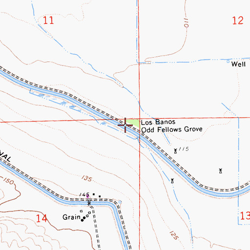 Topographic Map of Los Banos Odd Fellows Grove, CA